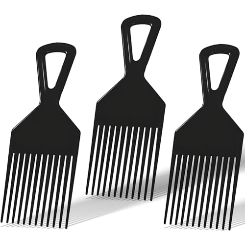 Zoolinn Afro Hair Pick Comb Set - 3 Pack Wide Tooth Styling Tools
