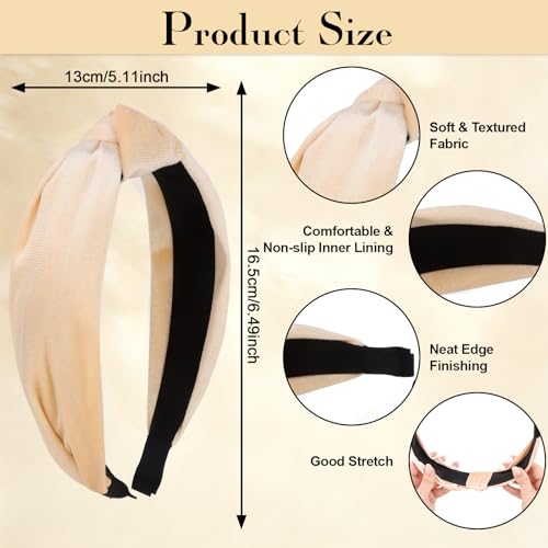 Esitrormi 6-Piece Velvet Knotted Headbands Non-Slip Hair Accessories