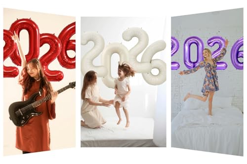 32-Inch Red 2026 Foil Number Balloons – Perfect for Celebrations