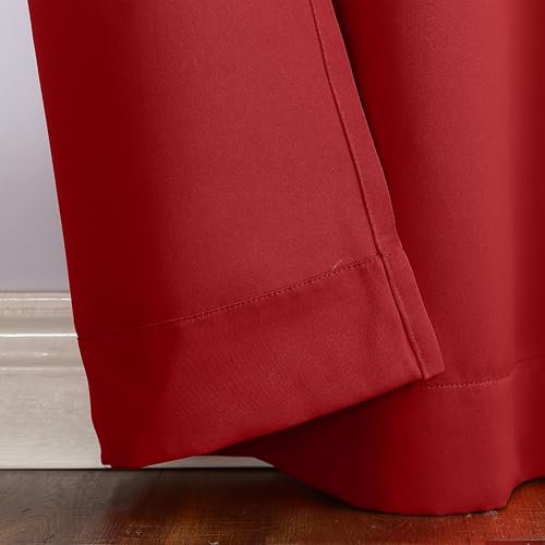 Sun Zero Easton Blackout Grommet Curtain Panel, Red, 40" x 95"