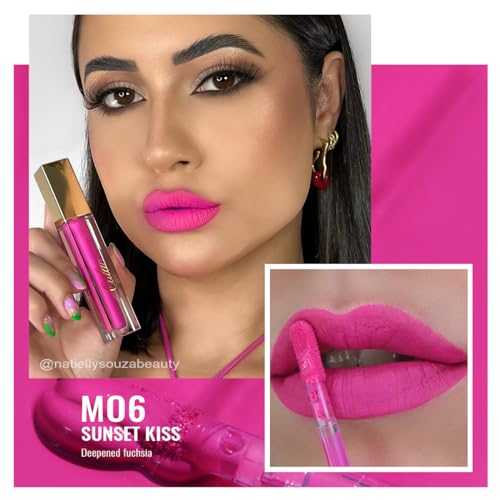 Oulac Hot Pink Matte Liquid Lipstick - Long Lasting No-Transfer Lip Color