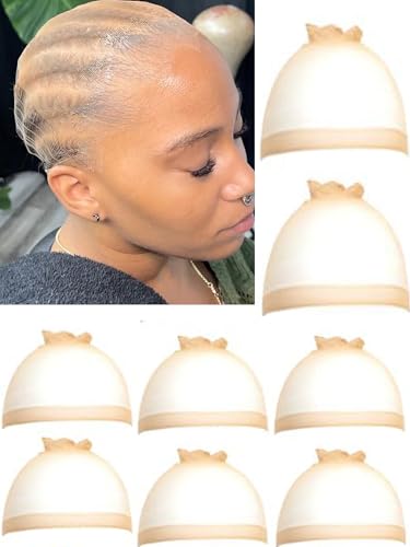 Fongly 10 Pack HD Wig Caps Ultra-Thin Invisible Stocking Caps for Lace Front Wigs