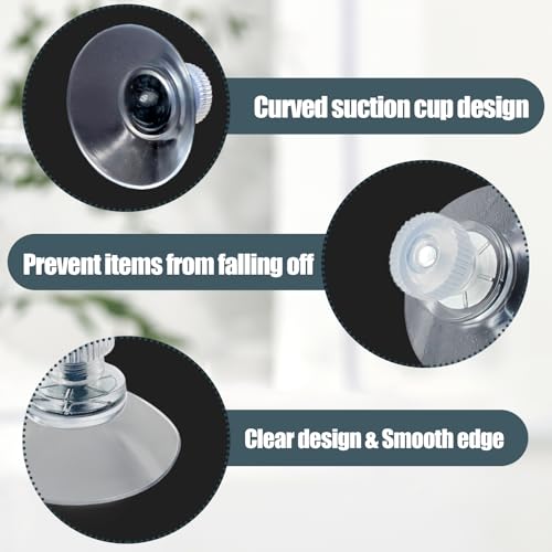 Biaungdo 6 Pack 32mm Suction Cups with Screws - Reusable Clear PVC Holders