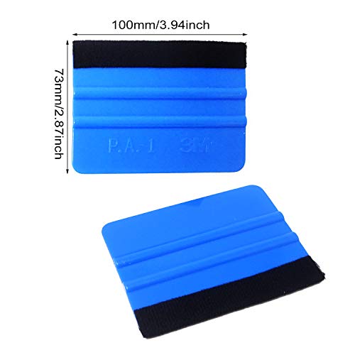 6-Pack Plastic Felt Edge Squeegees for Vinyl Wrap & Window Tint Application