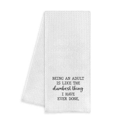 Funny Decorative Kitchen Towels - 16" x 24" Waffle Weave