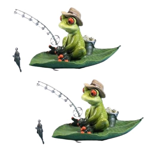 Frog and Lily Pad Figurine Sculpture Gift Set - 7.5 Inch Home Decor