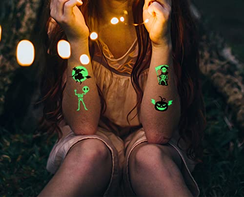 Felico Glow in the Dark Halloween Temporary Tattoos for Kids, 360 Pcs