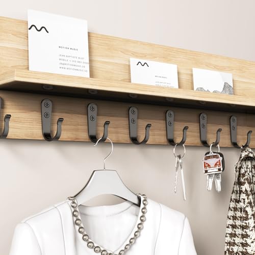 BREYDROK 20-Pack Heavy Duty Black Metal Wall Hooks, Single Prong Coat Hooks