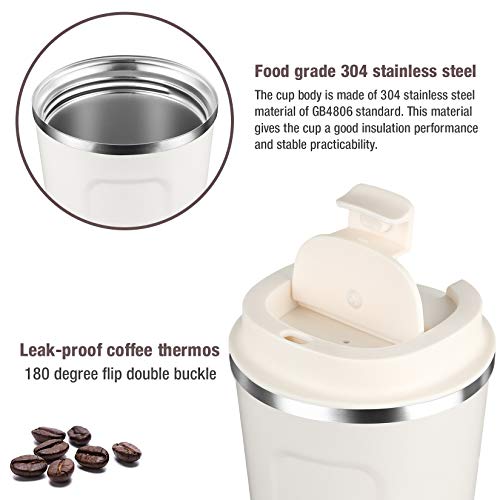 Smilatte 17oz Vacuum Insulated Coffee Travel Mug - Leak-Proof Stainless Steel