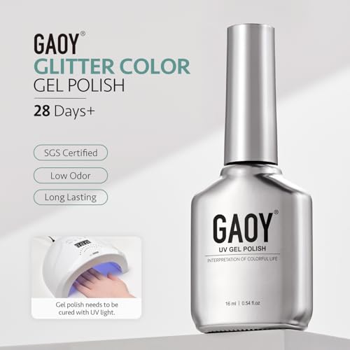 GAOY Blue Reflective Glitter Gel Nail Polish 16ml Jelly Translucent Sparkle