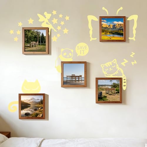 5-Pack Glow in the Dark Light Switch Stickers - Cat & Butterfly Designs