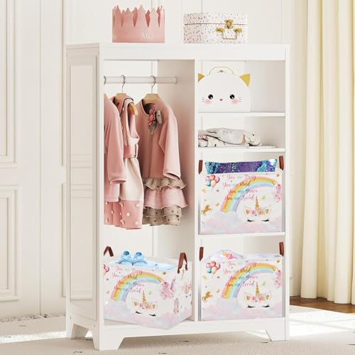 Unicorn Laundry Basket - Pink Collapsible Toy Storage Bin for Kids Room