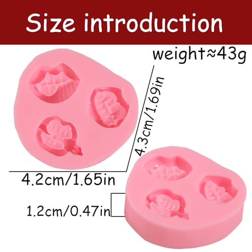 2 Pcs Lip Print Silicone Candy Molds for Chocolate, Fondant, and Resin Crafts