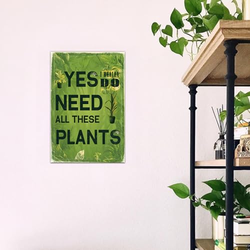 Funny Plant Lover Garden Tin Sign - 8x12 Inch Metal Wall Art Decor