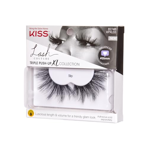 KISS Lash Couture Triple Push Up XL False Eyelashes - Slip Style Extra Long 3D Volume