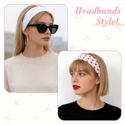 Tyqour Women's Cotton Floral Headbands 6-Piece Non-Slip Stretchy Set