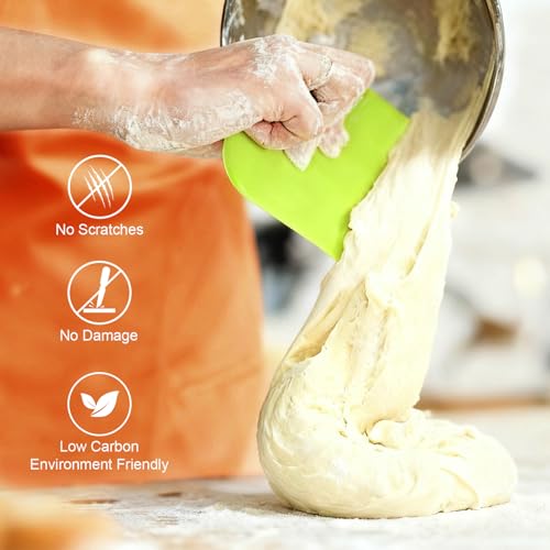 3-Piece Flexible Dough Scraper Set for Baking & Pastry Making