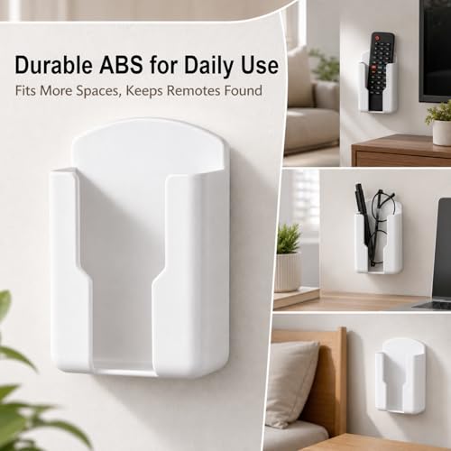 NEWHOOK White Remote Control Holder Wall Mount - 2 Pcs Self Adhesive