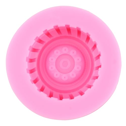 3D Round Tire Fondant Mold Set of 2 - Truck Wheel Silicone Molds Style A