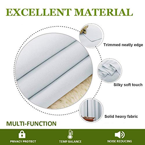 NICETOWN Blackout Patio Door Curtain - 70"W x 84"L, Cloud Grey