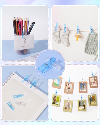 60Pcs Clear Mini Clothespins 1.4 Inch for Baby Shower Games and DIY Crafts