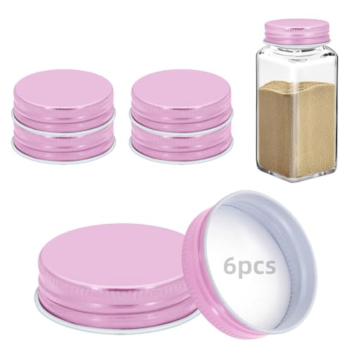6 Pcs Iron Spice Jar Lids Airtight Replacement Caps for 4 oz and 6 oz Jars