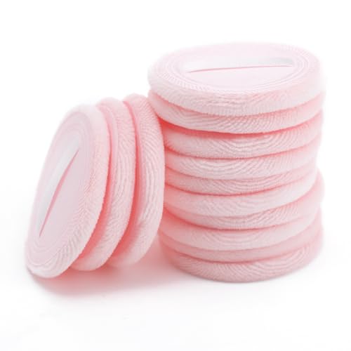 Clofiak 12 Pcs Velour Loose Powder Puff, 2.36 Inch Round Makeup Pads