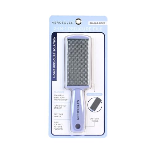 Aerosoles 2-in-1 Pedicure File with Stainless Steel Foot Rasp and Buffer