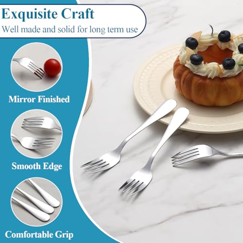 Berglander 12-Piece Stainless Steel Dessert Forks Set - 5.5 Inch Small Cake & Fruit Forks for Party, Restaurant, Hotel, Dishwasher Safe
