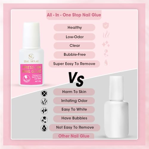 Brush-On Nail Glue for Press On Nails - Quick Dry Salon Quality Adhesive