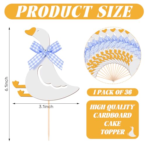 Silly Goose Cupcake Toppers - 36 Pcs Baby Shower & Birthday Decorations