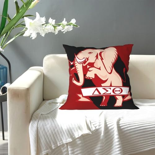 White 18x18 Inch Sorority Throw Pillow Cover - Decorative Couch & Bed Accent