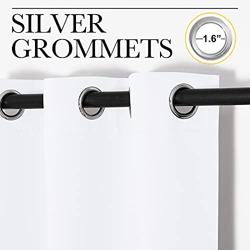 NICETOWN Pure White Blackout Curtain Panels, 42x78 inches, Set of 2