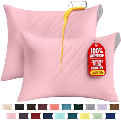 King Size Pillow Protectors (Set of 2) - Waterproof & Dust Mite Proof