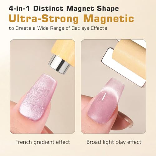 4-in-1 Cat Eye Nail Magnet Tool with Wooden Handle YGJ-012