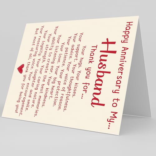 Happy Anniversary Card for Husband - Romantic Design