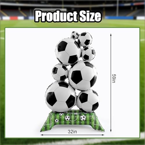 59-Inch Giant Soccer Balloon Set - 2PCS Self-Standing Foil Decoration
