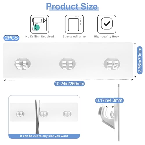 Strong Waterproof Shower Caddy Adhesive Hooks, No Drilling
