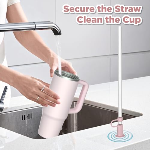 Silicone Straw Toppers for Stanley Cups – 6 Reusable Covers with Suction Cups