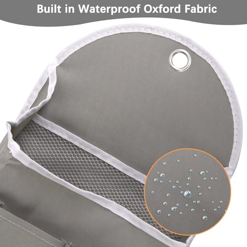 Grey Wall Hanging Storage Bag - 2 Pack with Pockets & Hooks
