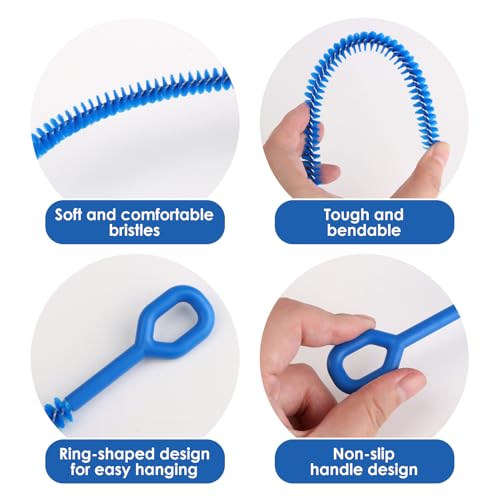 4-Piece Extra Long Straw Cleaner Brush Set for Reusable Cups & Bottles
