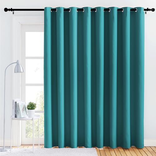 NICETOWN Blackout Curtain Panel, 120"W x 102"L, Peacock Teal Thermal Drapery
