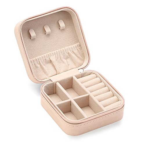 ZPROW Mini Travel Jewelry Case - Portable Organizer for Rings & Earrings