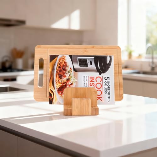 Donxote Bamboo Cutting Board Organizer Rack - Space-Saving Kitchen Storage