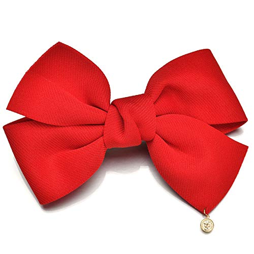 YAXAMING 2 Pcs Red Bow Hair Clips Large Bowknot Barrettes for Women