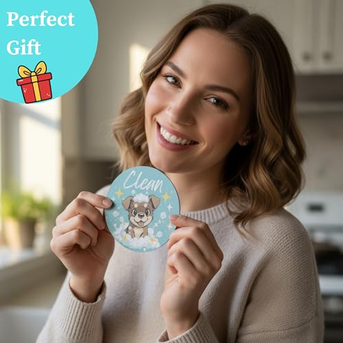 Dog Mom Dishwasher Magnet - Clean Dirty Sign for Dog Lovers