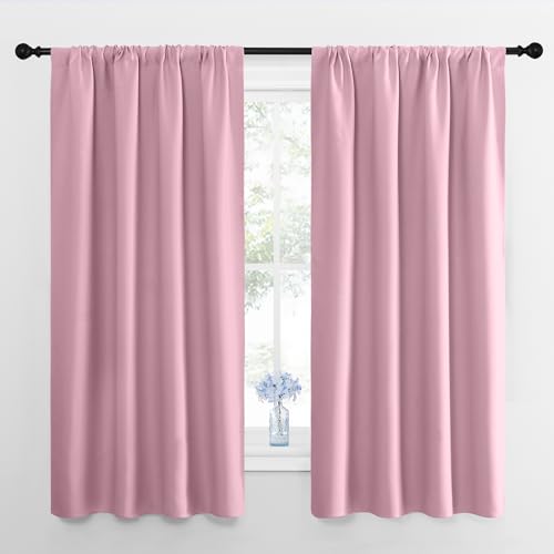NICETOWN Rouge Pink Blackout Curtains - 42" x 48" (2 Panels)