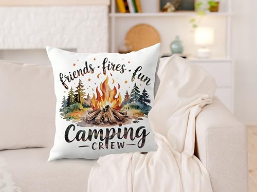 Flannel Camping Pillow Cover 18x18 | Cozy Throw Pillow for RV Decor