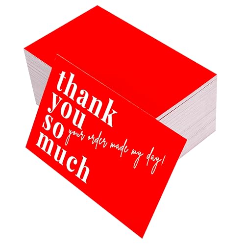 Red Thank You Cards for Small Business - 2x3.5 Inch, Pack of 100