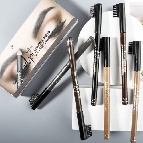UOCK 6-Color Eyebrow Pencil & Eyeliner Set Long-Lasting Waterproof